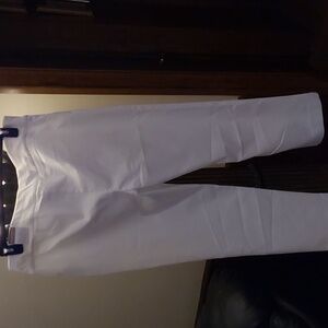 White Soft Summer  Slim Ankle Pants